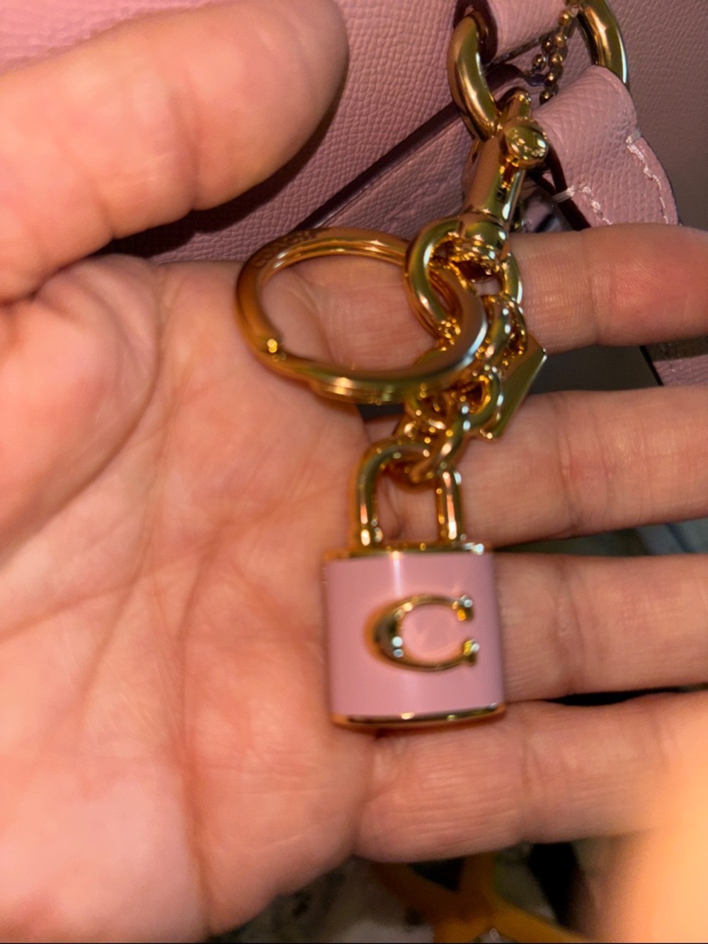 Coach 🆕 pink  Lock Bag Charm LIMITED